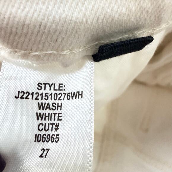 Veronica Beard White Carly Kick Flare High Rise Jeans Raw Hem Stretch Size 27 - Picture 7 of 13